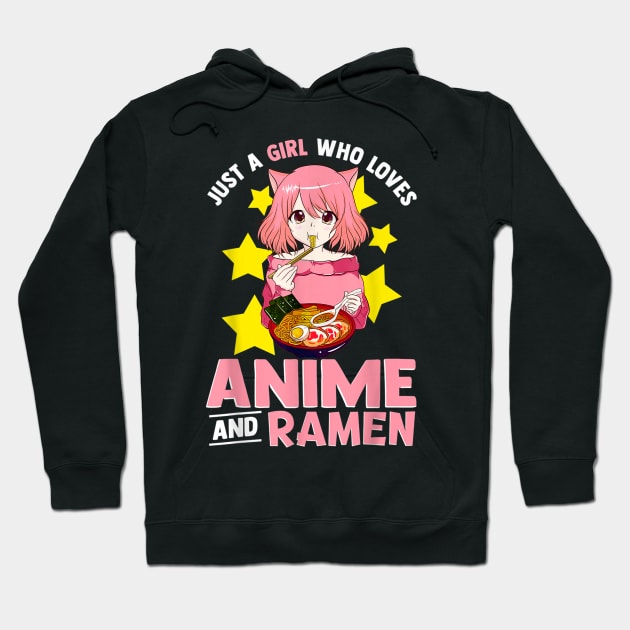 Just A Girl Who Loves Anime and Ramen Bowl Japanese Noodles Hoodie by hardyhtud